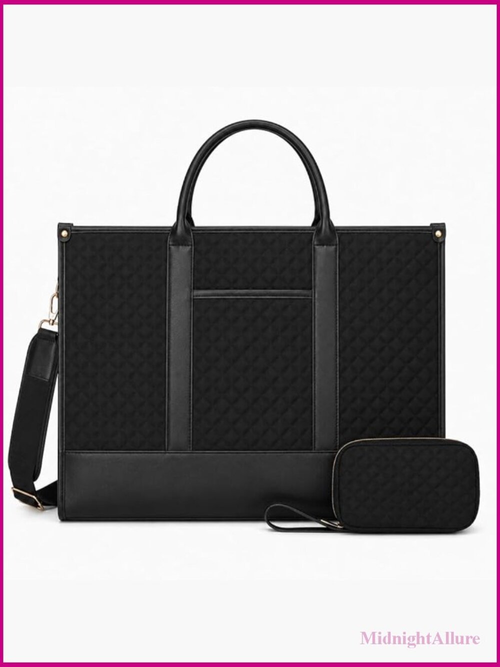 Quilted Laptop Tote Bag 17.3 inch Water Resistant Teacher Office Work Briefcase